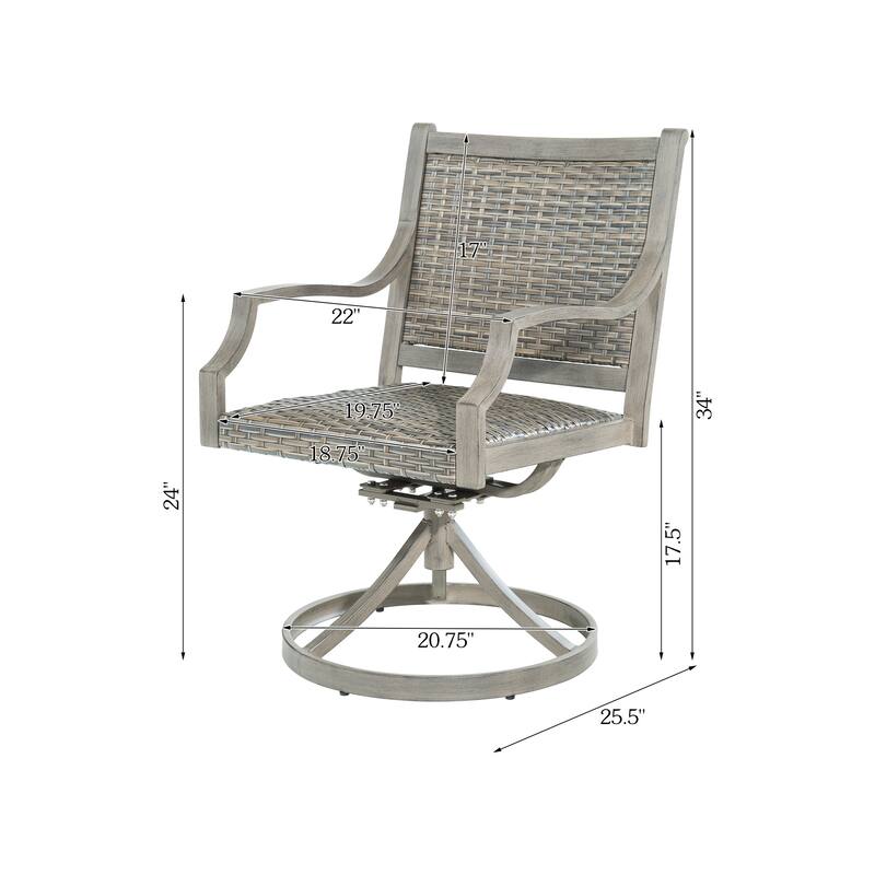 All-Weather Wicker Patio Chairs, Padded Outdoor Dining Set, Rattan Design