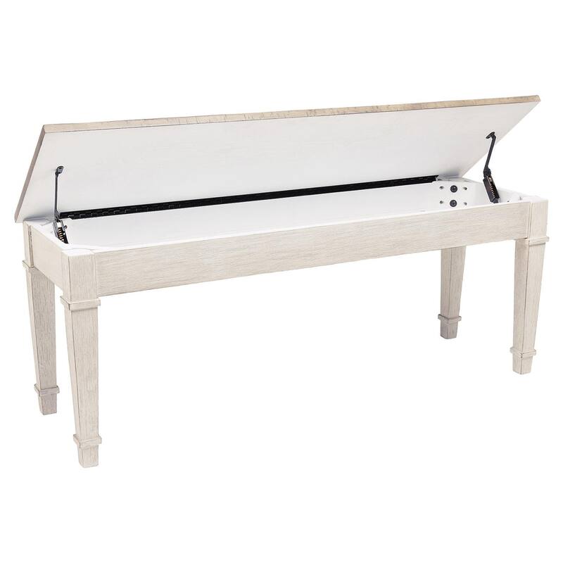 Signature Design by Ashley Skempton Brown and White Storage Bench