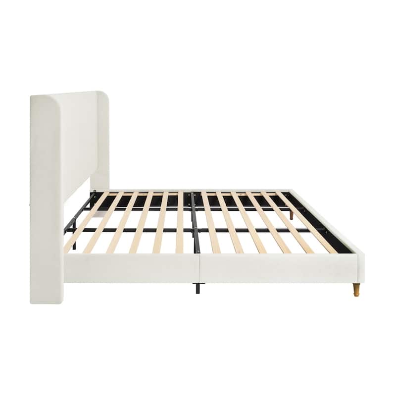 Tall Headboard Upholstered Bed Elegant Simplicity Bedroom Bed