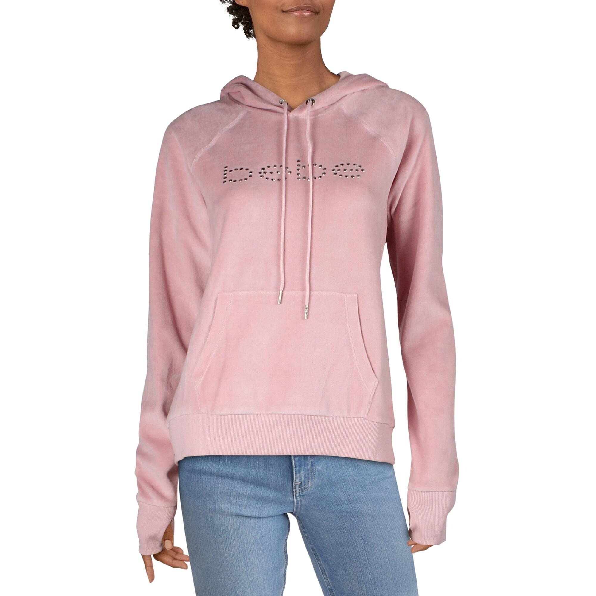Bebe Sport Womens Hoodie Velour Studded Zephyr Overstock Bebe Sport Womens Hoodie Velour Studded Zephyr Overstock