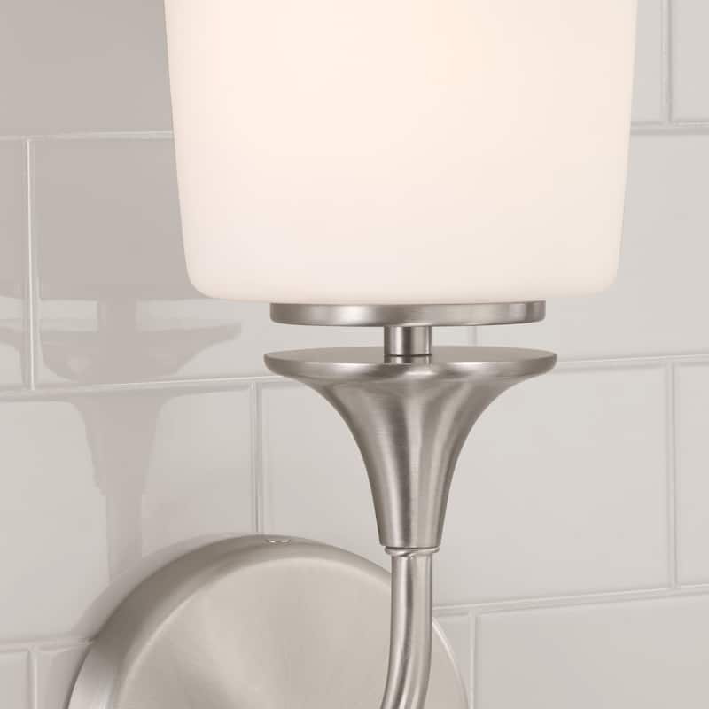 Presley 1-light Wall Sconce w-Soft White Glass