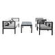 preview thumbnail 5 of 5, SAFAVIEH Outdoor Living Alda 4-piece Set with Accent Pillows - 51"W x 26"D x 26"H