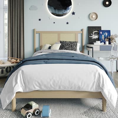 CraftPorch Transitional Wooden Platform Kid Bed