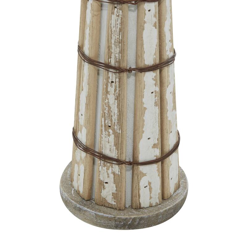 Wood Light House Decorative Sculpture - Set of 2 Brown - Roche River Decor