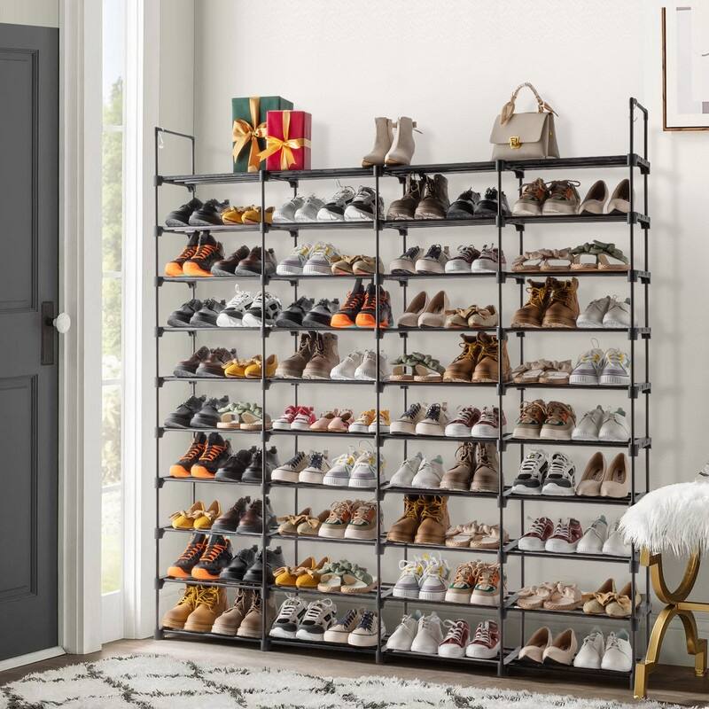 10-Tier Shoe Rack-Tiered Storage for Sneakers, Heels, Flats, Accessories, and More-Space Saving Organization