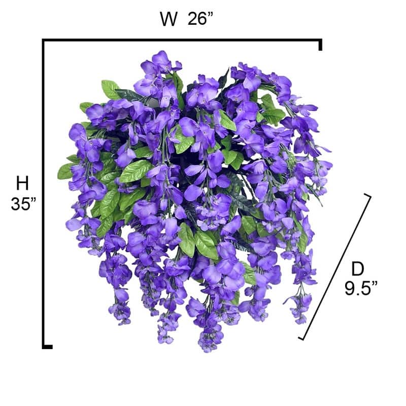 Faux Wisteria Flower Stems Bunch