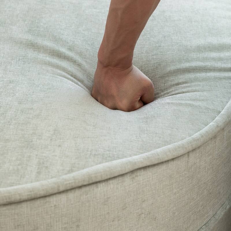 47.63" Round Lazy Fully Compression Sofa, Chenille, with Ottoman