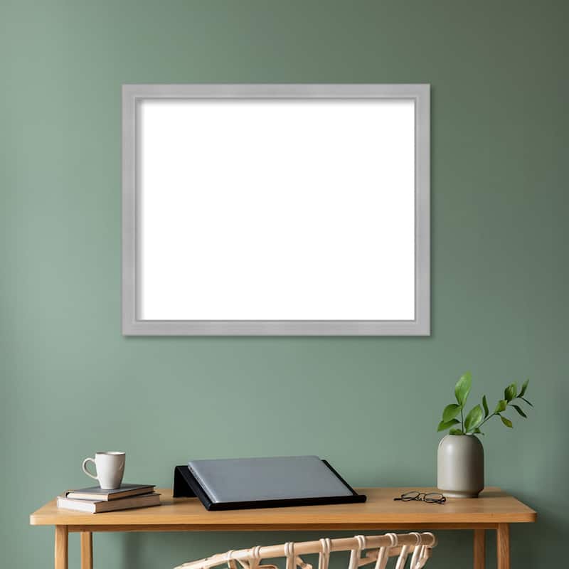 Amanti Art Vista Brushed Nickel Narrow Framed Dry Erase Magnetic Board