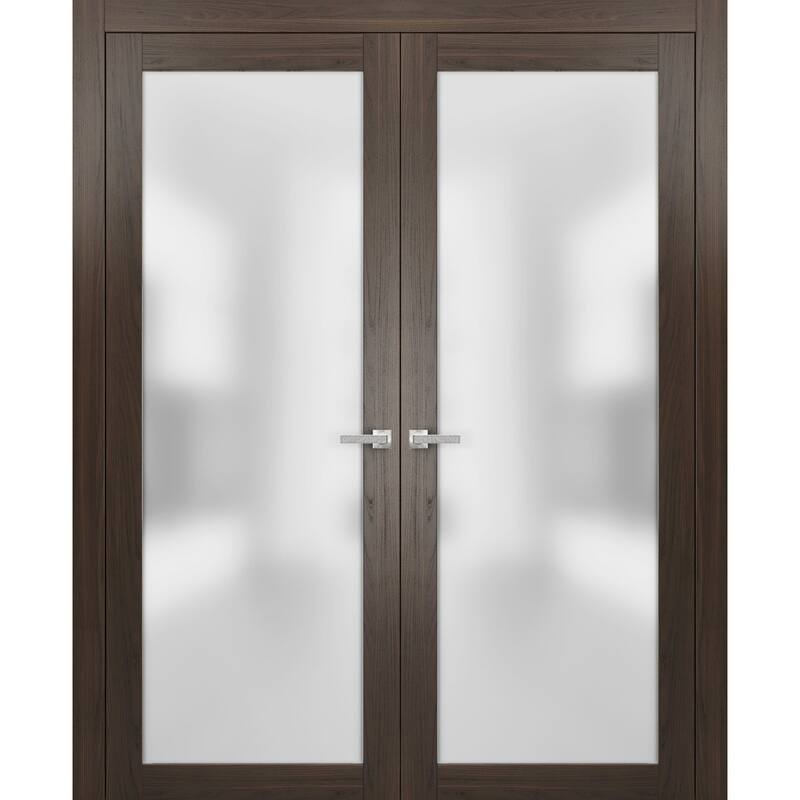 French Lite Frosted Glass Doors/ Planum 2102 Chocolate Ash