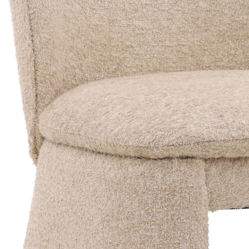 Keanu Wood Upholstered Dining Chair, Sand