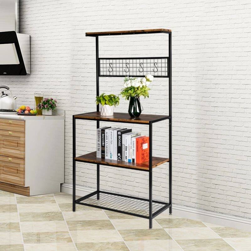33.1'' Iron Standard Baker's Rack with Microwave Compatibility