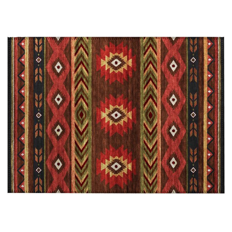Indoor/ Outdoor Sonora Global Medallions Washable Rug