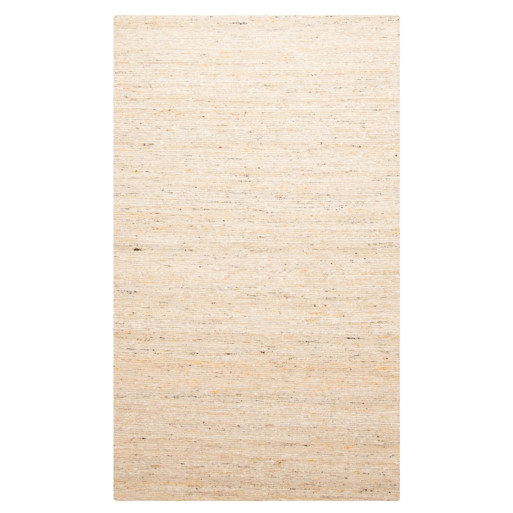 ECARPETGALLERY Braid weave Sienna Beige, Cream Wool Rug - 5'0 x 8'2