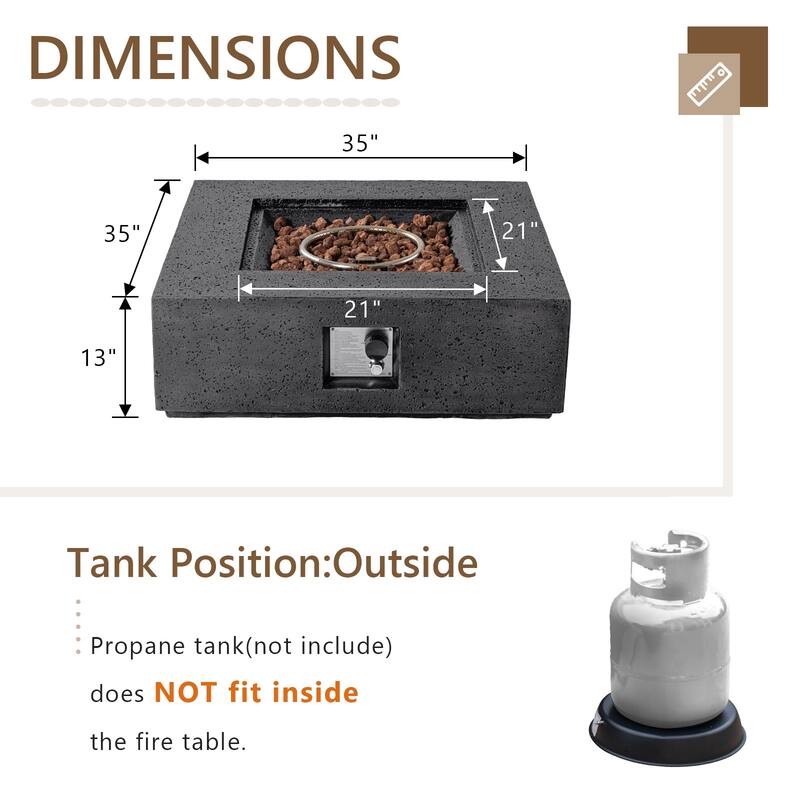Outdoor Firepit Propane Tank Cover and Side Table