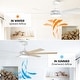 preview thumbnail 11 of 17, 60-in White Wooden Reversible Remote Large Coastal Ceiling Fan with Light