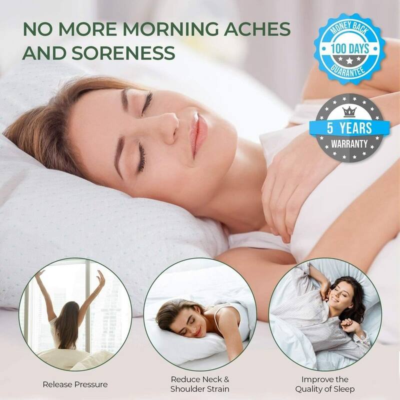 Washable Shredded Memory Foam Pillow Hypoallergenic Pillow Cover King