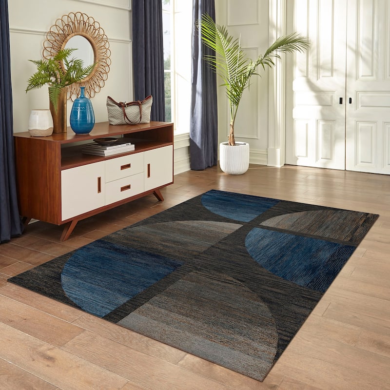 Liora Manne Chalet Geo Indoor Area Rug - 5' x 7'6" - Denim