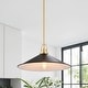 preview thumbnail 1 of 9, KAWOTI H52.5" Black & Gold Contemporary Pendant Light - W17" x H8" W17" x H8" - Black&Gold-Individual