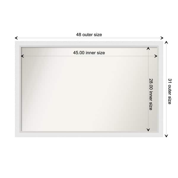 dimension image slide 53 of 93, Wall Mirror Choose Your Custom Size - Extra Large, Blanco White Wood