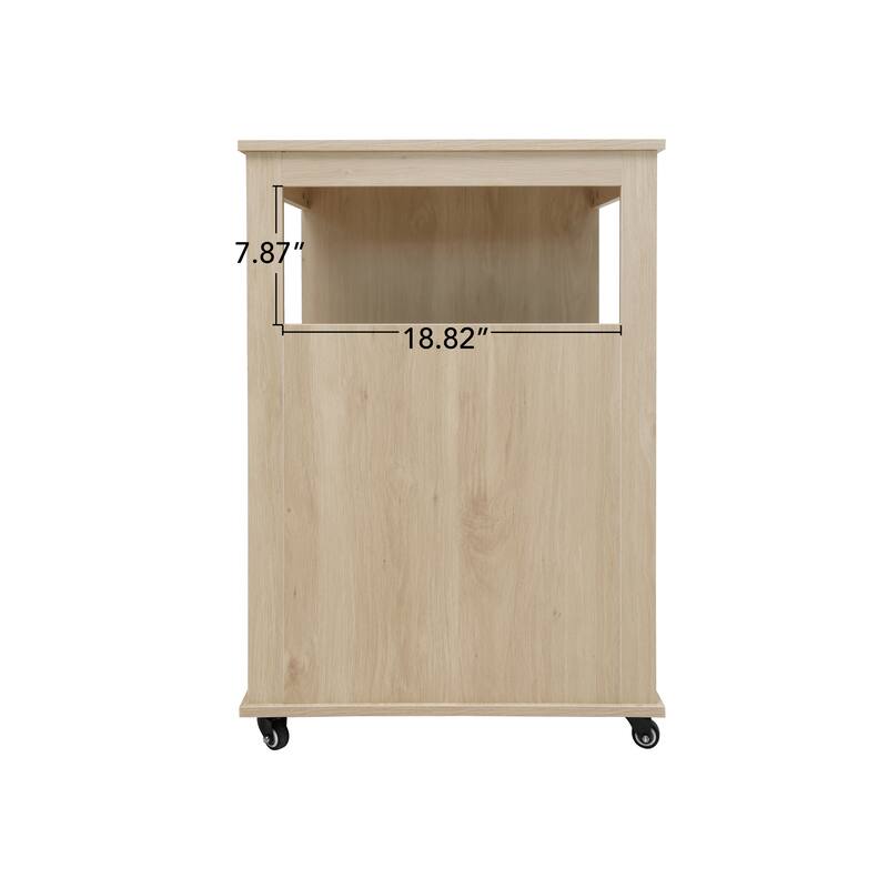 Kitchen Island Cart Serving Trolley Wine Rack Credenza Tableware Cabinet
