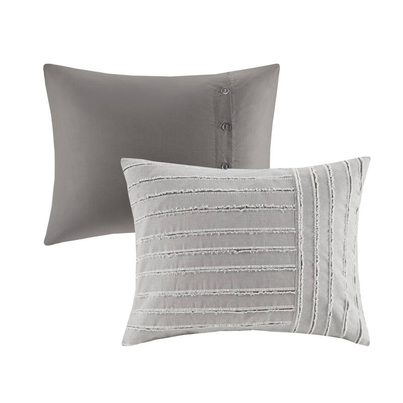 Madison Park Signature Essence Oversized Cotton Clipped Jacquard Comforter Set with Euro Shams and Throw Pillows