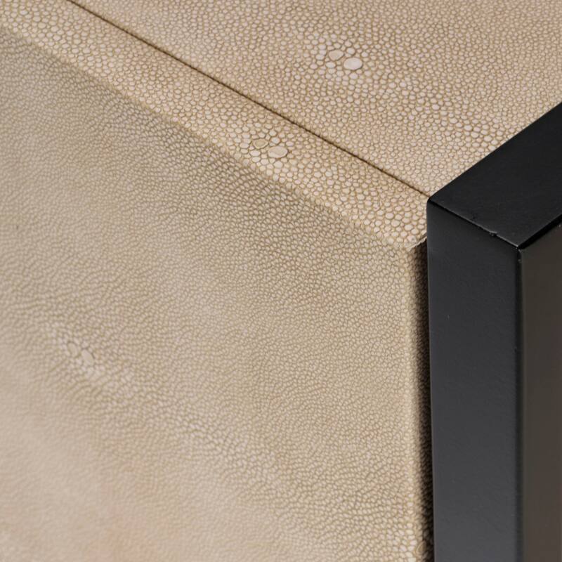 Alden Décor Monaco Faux Shagreen 1-Drawer Side Table