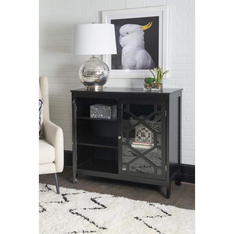 Linon Ava Black Large Cabinet
