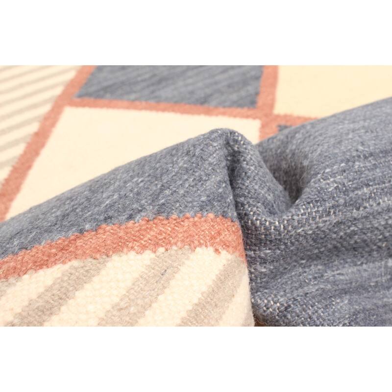 ECARPETGALLERY Flat-Weave Ankara FW Beige Wool Kilim - 5'1 x 7'11