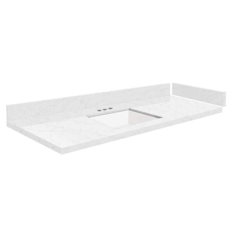 Transolid VT54.5x22-1KU-4 Silestone 55" Quartz Vanity Top with