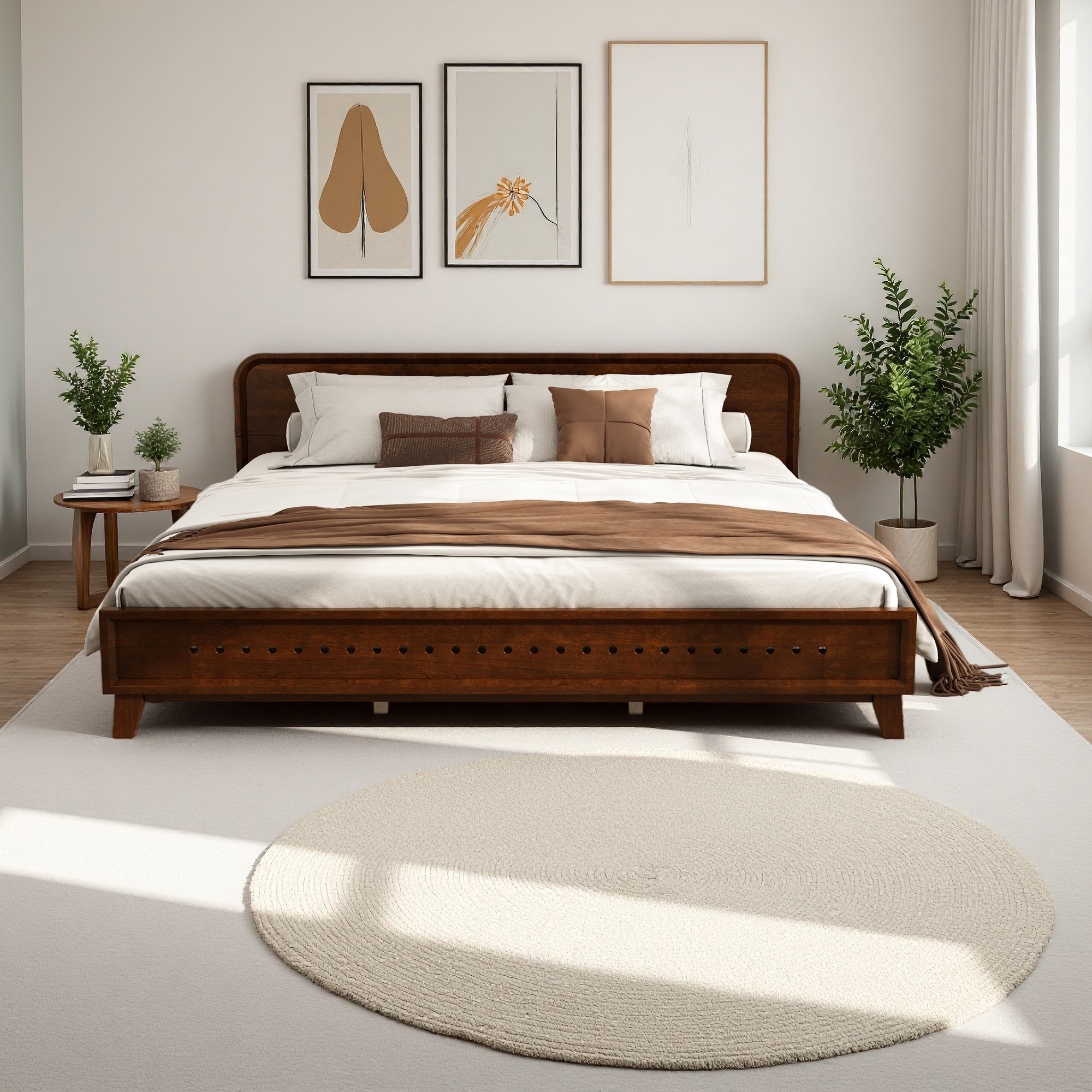 Wood Platform Bed with No Box Spring Needed