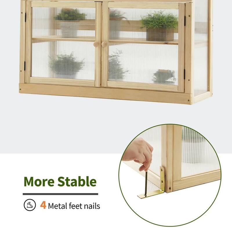 MCombo 2-Tier Cold Frame Greenhouse, Solid Wood 0160