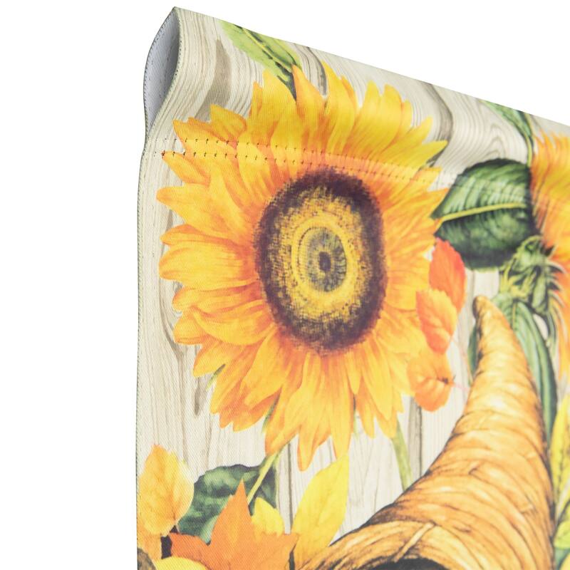Cornucopia and Flowers Autumn Harvest Outdoor House Flag 28" x 40" - 28" x 40"