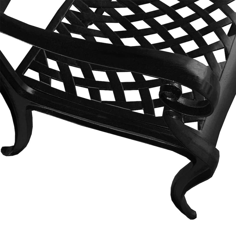 Rose Outdoor Lattice 48 inch Bronze Round Dining Set with Four Chairs - N/A