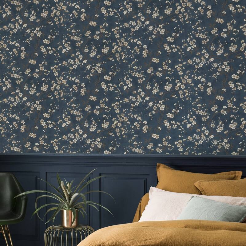 Rasch Tsubomi Blue Cherry Blossom Wallpaper