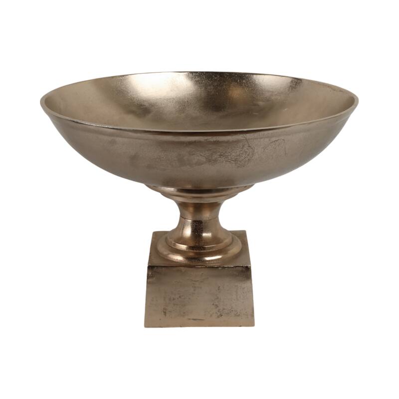 Aluminum Decorative Bowl Modern Pedestal Base Home Decor - 15" Gold - 20" x 20" x 15"