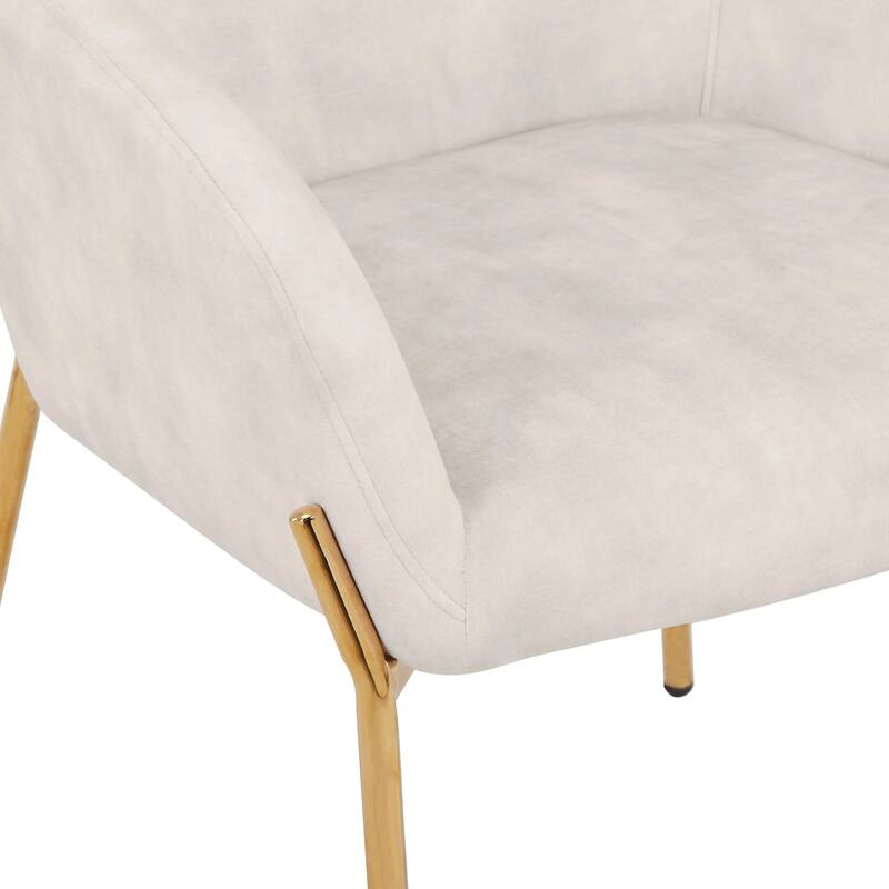 Zaire Upholstered Dining Chair in Velvet/Leather/Boucle with Gold Chrome Iron Set of 4