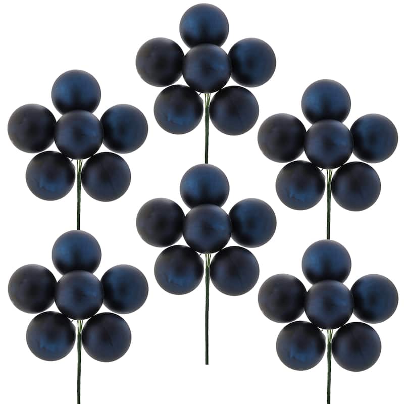 40mm Shatterproof Plastic 6 Bunch Matt Stemball Set of 6