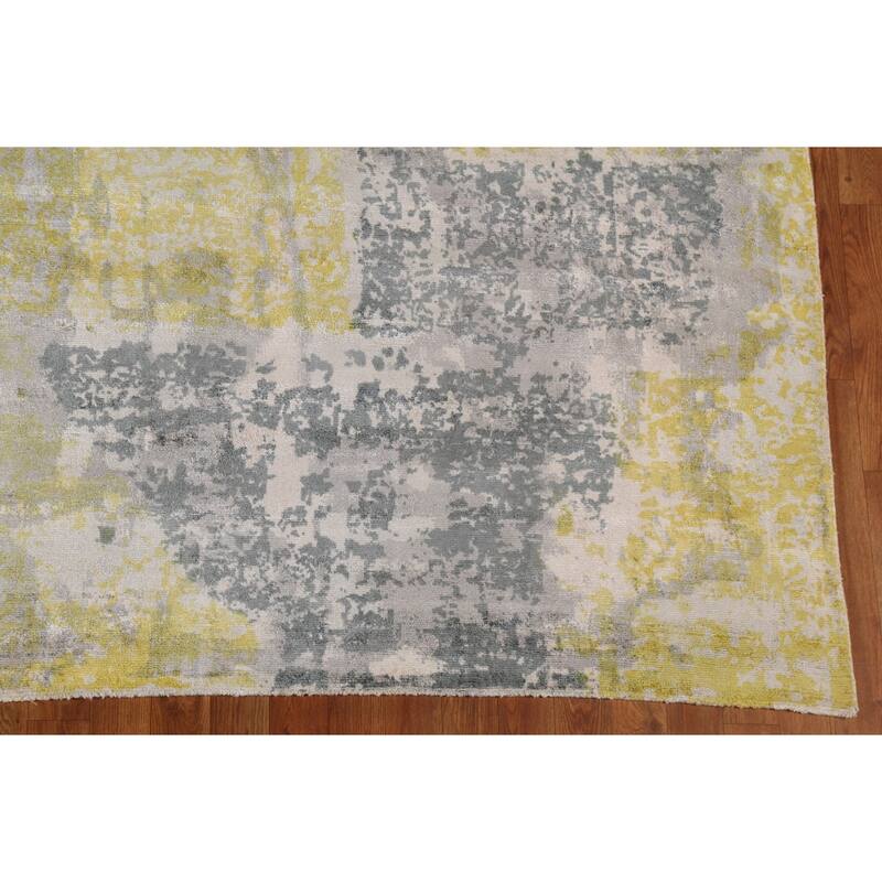 Modern Abstract Indian Area Rug Handmade Wool Carpet - 8'11"x 11'10"