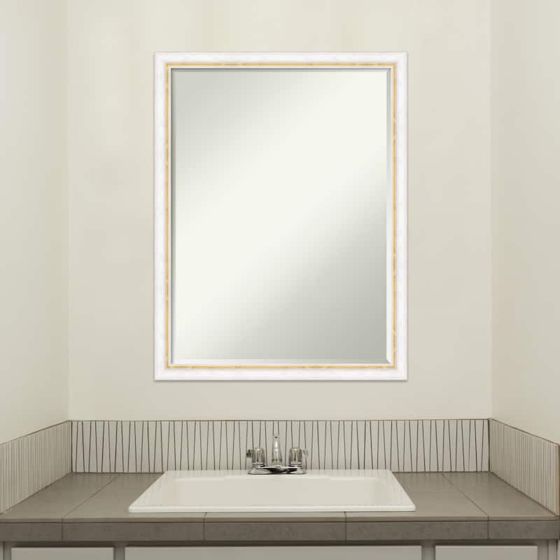 Morgan Half-Inch-Bevel Wood Framed Bathroom Vanity Wall Mirror - Glass Size 18x24