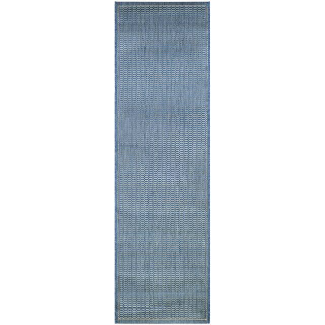 Pergola Deco Indoor/ Outdoor Area Rug - 2'3" x 11'9" Runner - Blue
