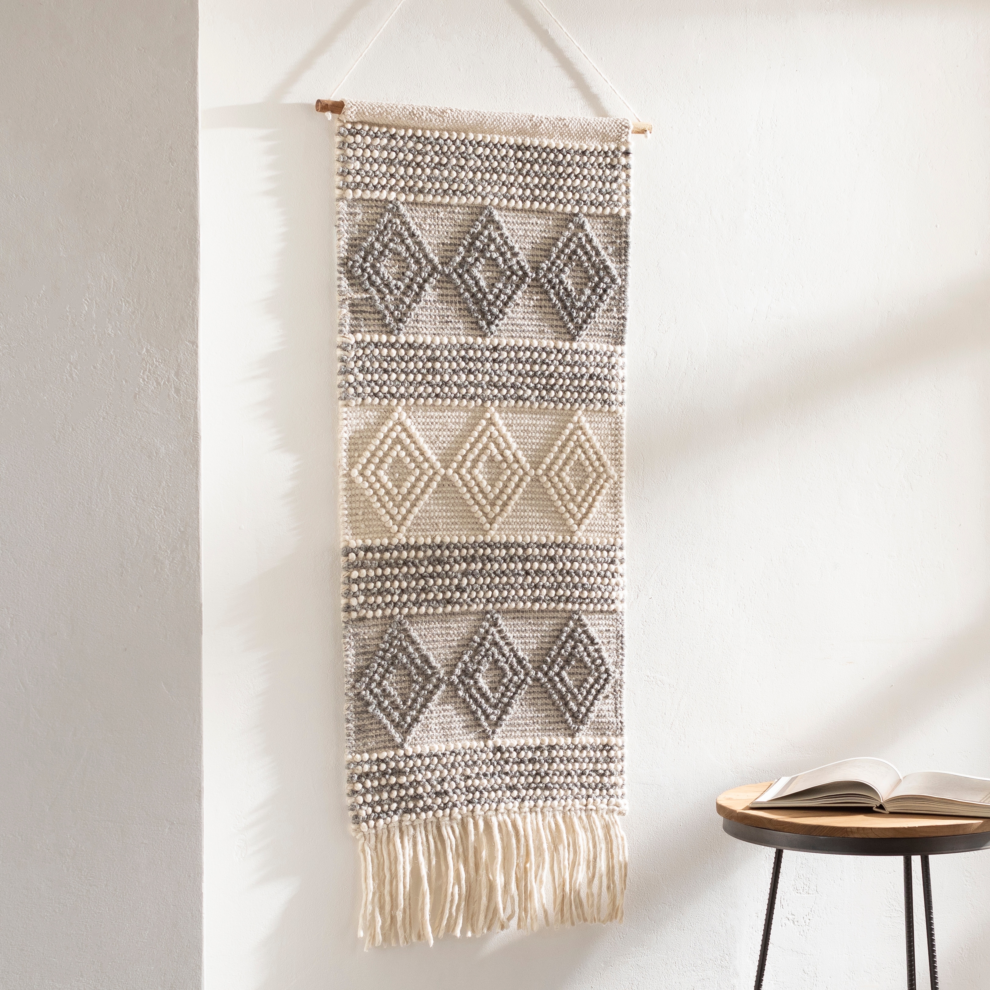 Livabliss Valerie Hand Woven Wool and Cotton Bohemian/Global Tapestry - 22" x 44"