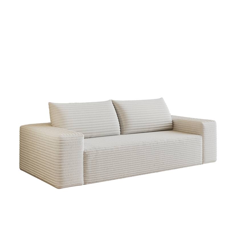 63" 2Setaser Sofa, Corduroy Fabric, Deep Seat Couches, No Assembly, 1pcs for Living room, Bedroom,Conference room