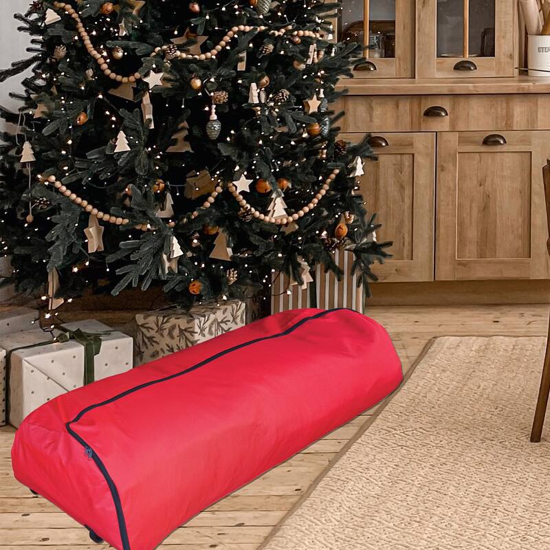 Red Rolling Christmas Tree Storage Bag for Trees
