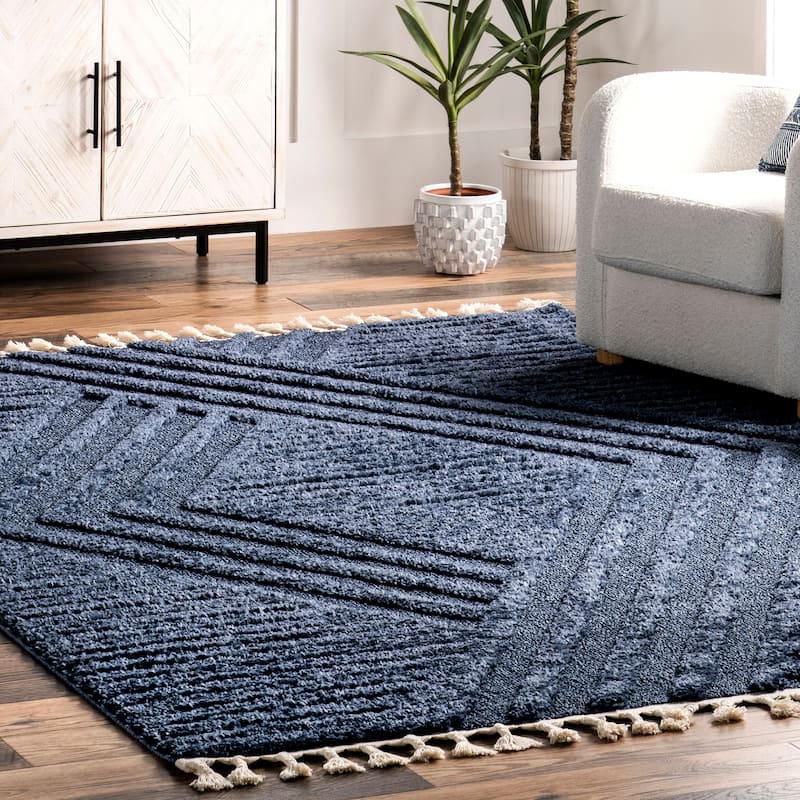Nuloom Risette Geometric Shag Tassel Area Rug