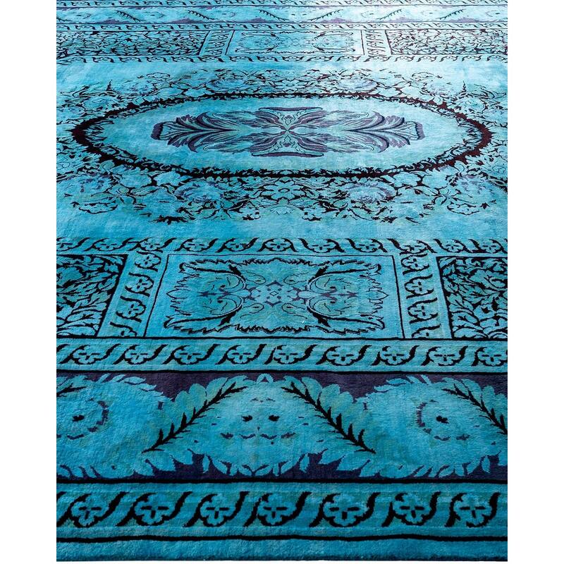 Fine Vibrance One-of-a-Kind Handmade Area Rug - Blue, 10' 0" x 13' 10" - 10' 0" x 13' 10"
