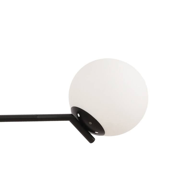 6-Light Modern Sputnik Chandelier with Glass Globe for Dining Room