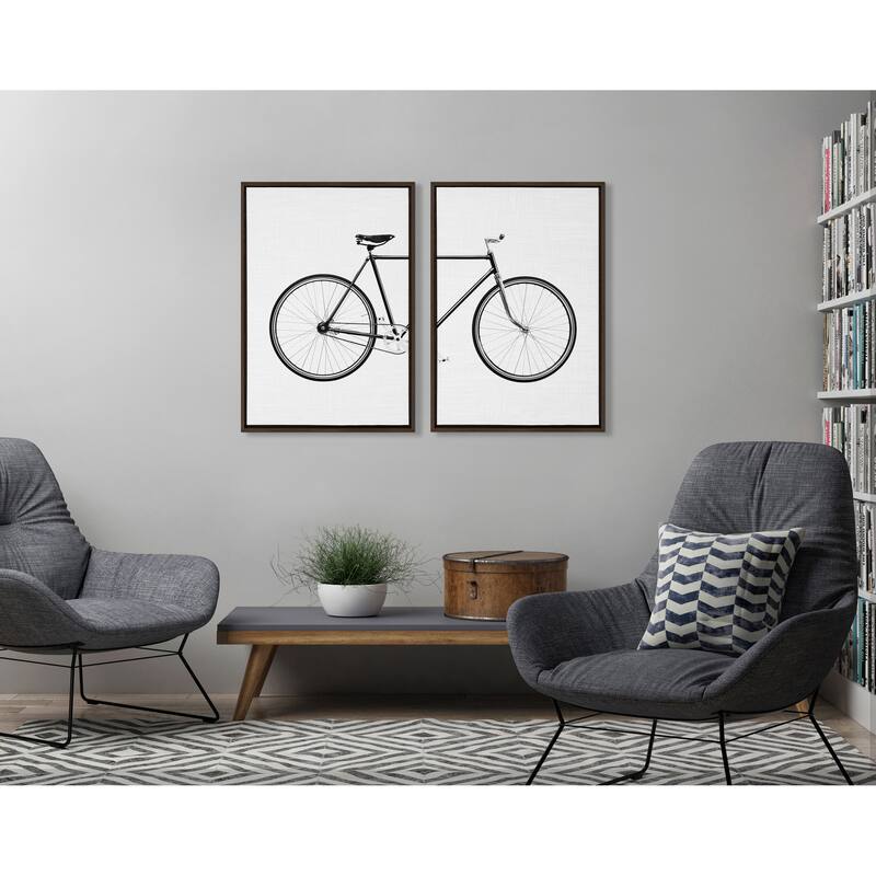 Kate and Laurel Sylvie Bicycle Canvas by Simon Te of Tai Prints