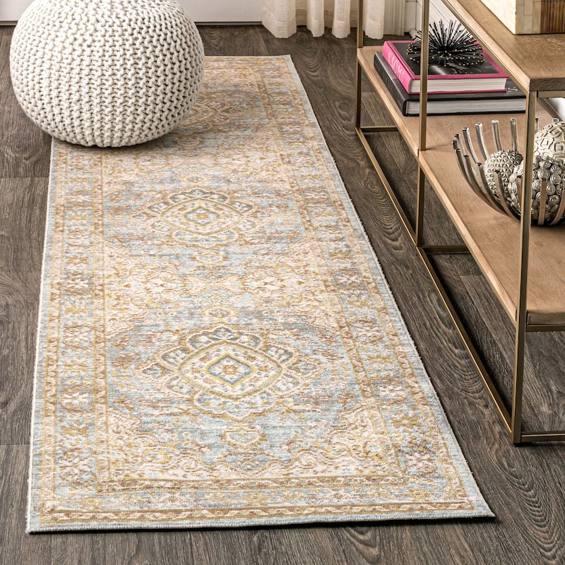 JONATHAN Y Lila Floral Medallion Area Rug