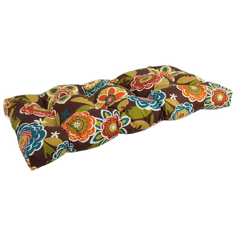 42-inch by 19-inch Tufted Indoor/Outdoor Loveseat/Bench Cushion - 19" x 42" - Annie Chocolate
