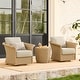 preview thumbnail 2 of 25, Spruce & Spring Patio Fruniture Outdoor Swivel Chair and Side Table